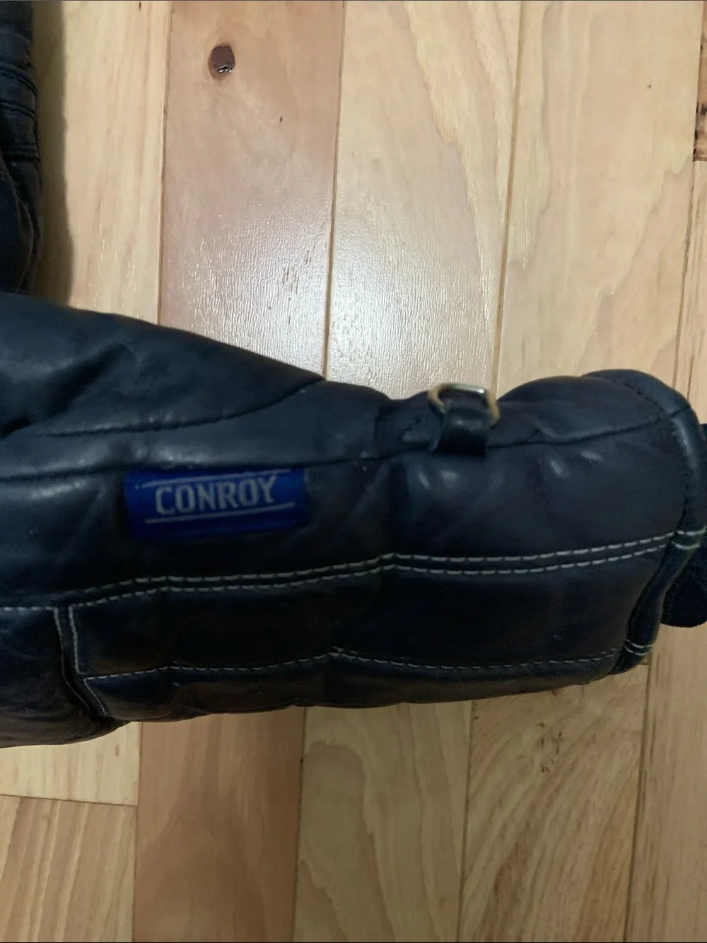 Conroy Men’s Dark Blue Leather Mittens size XL